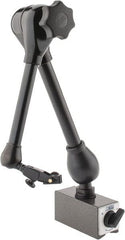 Noga - 286 Lb Magnetic Force, Fine Adjustment Indicator Positioner & Holder with Base - Articulated Arm, Rectangular Base, 55mm Base Height, 120mm Base Length, 50mm Base Width - Exact Tooling
