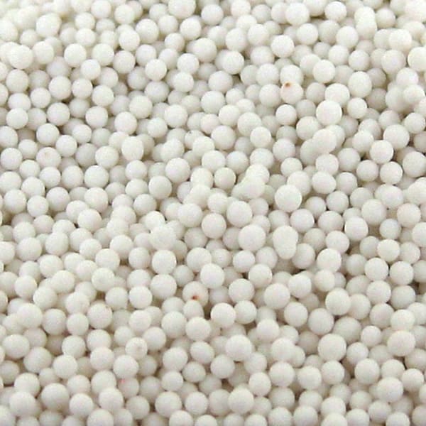 Raytech - Ceramic Carrier, Ball Shaped Ceramic Abrasive Media - Dry Operation, 3mm Diam x 3mm High Base - Exact Tooling