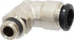 Alpha Technologies - 8mm Outside Diam, 1/8 Universal, Nickel Plated Brass Push-to-Connect Tube Male Swivel Elbow - 250 Max psi, Tube to Universal Thread Connection, Buna O-Ring - Exact Tooling