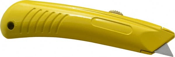 PHC - Retractable Utility Knife - 1" Blade, Yellow Zinc Handle, 1 Blade Included - Exact Tooling