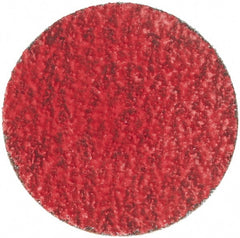 Merit Abrasives - 1-1/2" Disc Diam, 60 Grit, Ceramic Quick Change Disc - Type S Attaching System, Coated, Medium Grade, 30,000 RPM - Exact Tooling