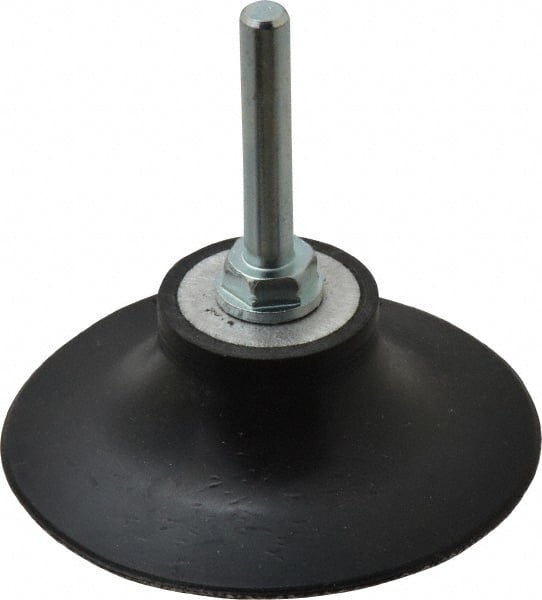 Merit Abrasives - 3" Diam Quick-Change Type R Disc Backing Pad - 1/4" Shank Diam, Medium Density, 20,000 RPM, Power-Lock Type 3 Compatible - Exact Tooling