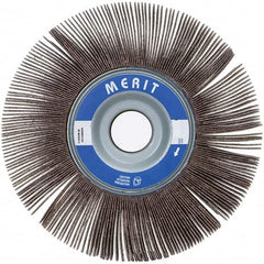Merit Abrasives - 6" Diam, 120 Grit Ceramic Unmounted Flap Wheel - 1" Hole, 1" Wide, Coated, Fine Grade, 6,000 Max RPM , Cloth Backing - Exact Tooling