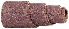 Merit Abrasives - 1" Long x 3/8" Diam, Aluminum Oxide, Full Taper Cartridge Roll - 60 Grit, 1/8" Pilot Hole Diam, Medium Grade - Exact Tooling