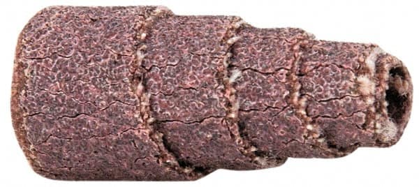 Merit Abrasives - 1" Long x 1/2" Diam, Aluminum Oxide, Full Taper Cartridge Roll - 60 Grit, 1/8" Pilot Hole Diam, Medium Grade - Exact Tooling