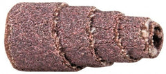 Merit Abrasives - 1" Long x 1/2" Diam, Aluminum Oxide, Full Taper Cartridge Roll - 60 Grit, 1/8" Pilot Hole Diam, Medium Grade - Exact Tooling