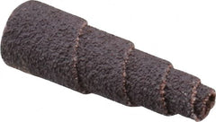 Merit Abrasives - 1-1/2" Long x 1/2" Diam, Aluminum Oxide, Full Taper Cartridge Roll - 60 Grit, 1/8" Pilot Hole Diam, Medium Grade - Exact Tooling