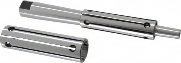 Interstate - 1 to 1-1/4" Grip, Expanding Lathe Mandrel - 1" Shank Diam, 4" Sleeve Length, 9" Arbor Length - Exact Tooling