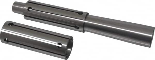 Interstate - 1-1/4 to 1-1/2" Grip, Expanding Lathe Mandrel - 1-1/4" Shank Diam, 4" Sleeve Length, 9" Arbor Length - Exact Tooling