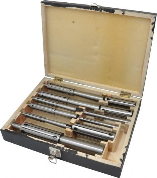 Interstate - 1/2 to 2" Face Diam, Expanding Lathe Mandrel Set - 1/2 to 2" Grip, 8 Pieces - Exact Tooling
