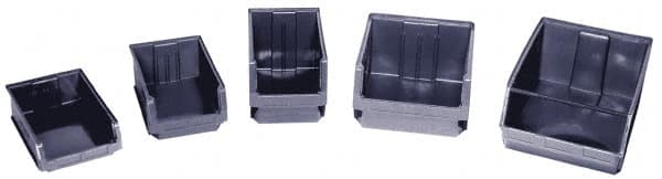 Quantum Storage - 150 Lb. Load Capacity, 29" Deep, Black Polyethylene Hopper Stacking Bin - 11-7/8" High x 18-3/8" Wide x 29" Long - Exact Tooling