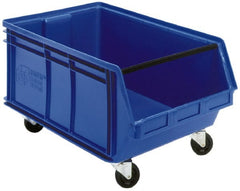 Quantum Storage - 300 Lb. Load Capacity, 29" Deep, Red Polyethylene Hopper Stacking Bin - 14-7/8" High x 18-3/8" Wide x 29" Long - Exact Tooling