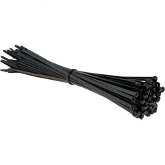Thomas & Betts - 11.6" Long Black Nylon Standard Cable Tie - 50 Lb Tensile Strength, 1.41mm Thick, 4" Max Bundle Diam - Exact Tooling