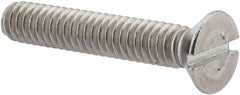 Value Collection - 1/4-20 UNC, 1-1/2" OAL Slotted Drive Machine Screw - Flat Head, Grade 316 Stainless Steel, Uncoated, Without Washer - Exact Tooling