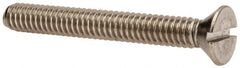 Value Collection - 1/4-20 UNC, 2" OAL Slotted Drive Machine Screw - Flat Head, Grade 316 Stainless Steel, Uncoated, Without Washer - Exact Tooling