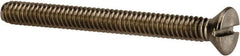 Value Collection - 1/4-20 UNC, 2-1/2" OAL Slotted Drive Machine Screw - Flat Head, Grade 316 Stainless Steel, Uncoated, Without Washer - Exact Tooling