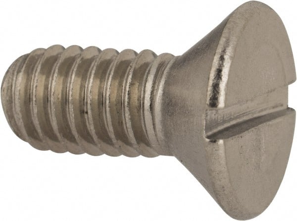 Value Collection - 5/16-18 UNC, 3/4" OAL Slotted Drive Machine Screw - Flat Head, Grade 316 Stainless Steel, Uncoated, Without Washer - Exact Tooling
