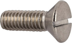 Value Collection - 5/16-18 UNC, 1" OAL Slotted Drive Machine Screw - Flat Head, Grade 316 Stainless Steel, Uncoated, Without Washer - Exact Tooling
