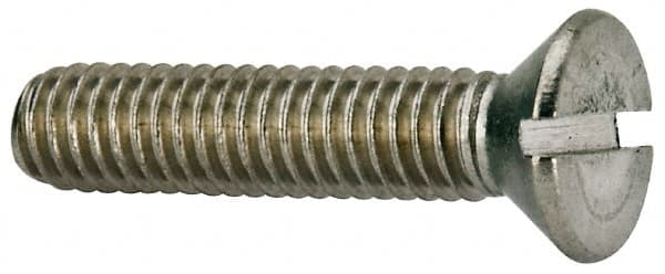 Value Collection - 5/16-18 UNC, 1-1/2" OAL Slotted Drive Machine Screw - Flat Head, Grade 316 Stainless Steel, Uncoated, Without Washer - Exact Tooling