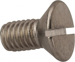 Value Collection - 3/8-16 UNC, 3/4" OAL Slotted Drive Machine Screw - Flat Head, Grade 316 Stainless Steel, Uncoated, Without Washer - Exact Tooling