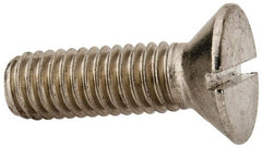 Value Collection - 3/8-16 UNC, 1-1/4" OAL Slotted Drive Machine Screw - Flat Head, Grade 316 Stainless Steel, Uncoated, Without Washer - Exact Tooling
