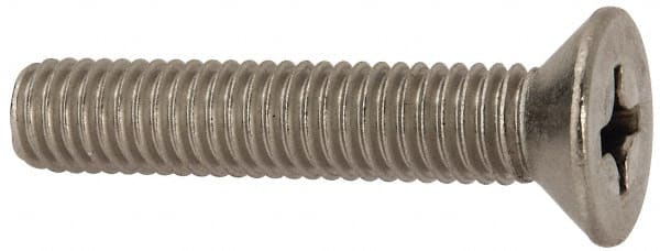 Value Collection - 3/8-16 UNC, 2" OAL Slotted Drive Machine Screw - Flat Head, Grade 316 Stainless Steel, Uncoated, Without Washer - Exact Tooling