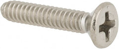 Value Collection - #6-32 UNC, 3/4" OAL Phillips Drive Machine Screw - Flat Head, Grade 316 Stainless Steel, Uncoated, Without Washer - Exact Tooling