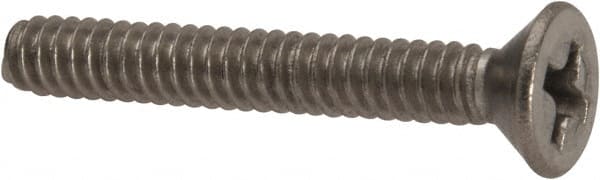Value Collection - #6-32 UNC, 1" OAL Phillips Drive Machine Screw - Flat Head, Grade 316 Stainless Steel, Uncoated, Without Washer - Exact Tooling