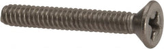 Value Collection - #6-32 UNC, 1" OAL Phillips Drive Machine Screw - Flat Head, Grade 316 Stainless Steel, Uncoated, Without Washer - Exact Tooling