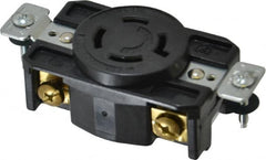 Cooper Wiring Devices - 480 VAC, 20 Amp, L16-20R NEMA, Self Grounding Receptacle - 3 Poles, 4 Wire, Female End, Black - Exact Tooling