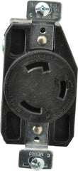 Cooper Wiring Devices - 125 VAC, 30 Amp, L5-30R NEMA, Self Grounding Receptacle - 2 Poles, 3 Wire, Female End, Black - Exact Tooling