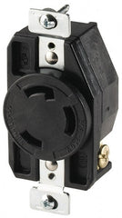 Cooper Wiring Devices - 480 VAC, 30 Amp, L8-30R NEMA, Self Grounding Receptacle - 2 Poles, 3 Wire, Female End, Black - Exact Tooling