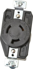 Cooper Wiring Devices - 277 VAC, 20 Amp, L7-20R NEMA, Self Grounding Receptacle - 2 Poles, 3 Wire, Female End, Black - Exact Tooling