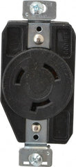 Cooper Wiring Devices - 480 VAC, 20 Amp, L8-20R NEMA, Self Grounding Receptacle - 2 Poles, 3 Wire, Female End, Black - Exact Tooling