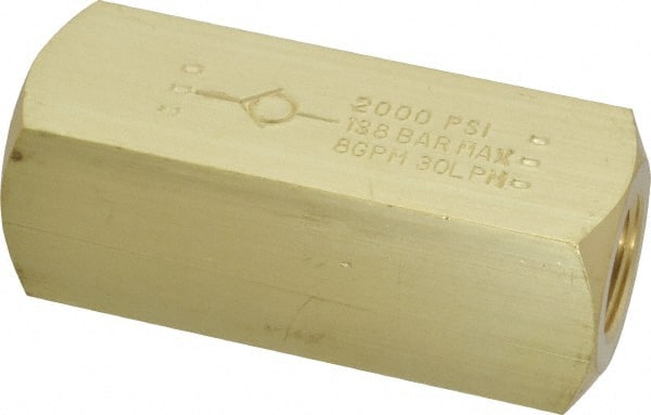 Parker - 8 GPM 3/8 Inlet Brass Hydraulic Control Valve - 3/8-18 Thread - Exact Tooling