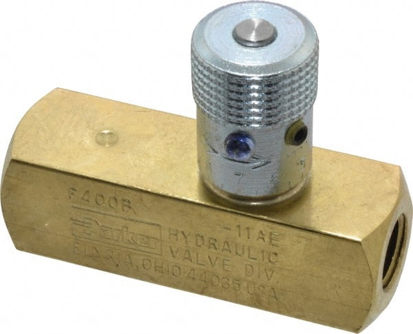 Parker - 5 GPM 1/4 Inlet Brass Hydraulic Control Valve - 1/4-18 Thread - Exact Tooling