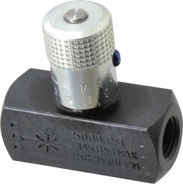 Parker - 5 GPM 1/4 Inlet Steel Hydraulic Control Valve - 1/4-18 Thread - Exact Tooling