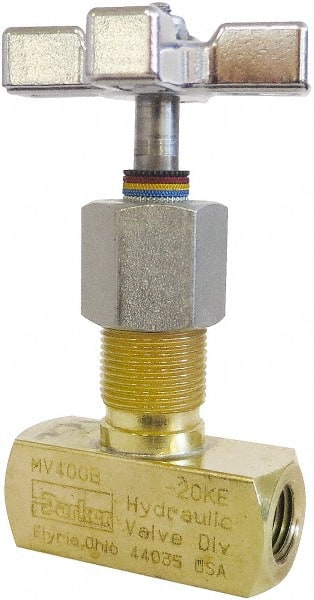 Parker - 5 GPM 1/4 Inlet Brass Hydraulic Control Valve - 1/4-18 Thread - Exact Tooling