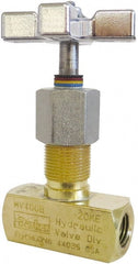 Parker - 5 GPM 1/4 Inlet Brass Hydraulic Control Valve - 1/4-18 Thread - Exact Tooling