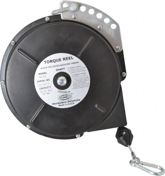 Qualtech - 15 Lb Load Capacity, 15' Travel Distance, Tool Balancer - Steel Cable, Steel Housing, Tension Adjustment, Locking Mechanism - Exact Tooling