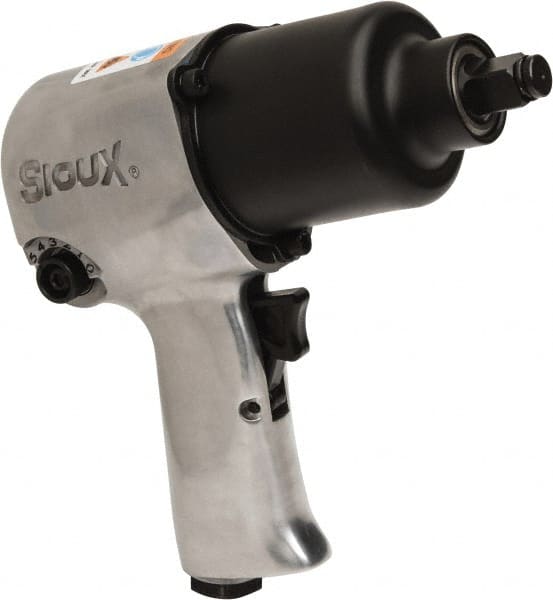 Sioux Tools - 1/2" Drive, 8,000 RPM, 425 Ft/Lb Torque Impact Wrench - Pistol Grip Handle, 1,200 IPM, 4 to 16.8 CFM, 1/4" NPT Inlet - Exact Tooling