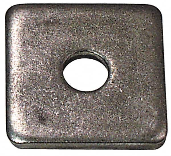 Gibraltar - 3/8" Bolt, 2" Square, Uncoated, Stainless Steel Square Flat Washer - 7/16" ID, 1/4" Thick, Grade 18-8 - Exact Tooling