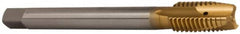 OSG - 1/2-13 UNC, 3 Flute, TiN Finish, Vanadium High Speed Steel Spiral Point Tap - Plug Chamfer, Right Hand Thread, 110mm OAL, 1-21/32" Thread Length, 0.367" Shank Diam, 2B Class of Fit - Exact Tooling