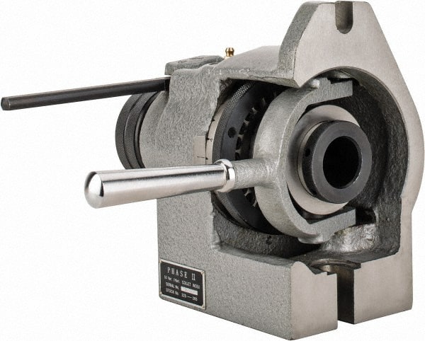 Phase II - 5C Compatible, 24 Increment, Horizontal & Vertical Standard Collet Indexer - 4-1/2" High Center, 1-1/8" Max Collet Capacity, Manual Operation - Exact Tooling