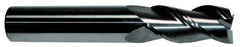 Accupro - 11/16", 1-1/2" LOC, 3/4" Shank Diam, 4" OAL, 3 Flute, Solid Carbide Square End Mill - Single End, TiCN Finish, Spiral Flute, 40° Helix, Centercutting, Right Hand Cut, Right Hand Flute - Exact Tooling