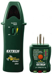 Extech - 110 to 125 VAC, 47 to 63 Hz, LED Display Circuit Breaker Finder - 9 Volt, Includes Battery, GFCI Transmitter, Receiver - Exact Tooling