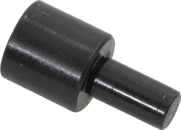 Gibraltar - 19/32" OAL, 3/8" Head Height, 3/8" OD, Low Carbon Steel, Ground, Press Fit Rest Button - Black Oxide Coating, 0.1885" Pin Diam - Exact Tooling