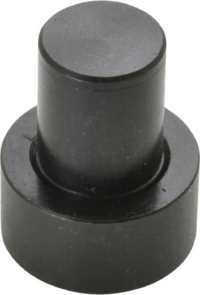 Gibraltar - 1-7/32" OAL, 1/2" Head Height, 1" OD, Low Carbon Steel, Ground, Press Fit Rest Button - Black Oxide Coating, 5/8" Pin Diam - Exact Tooling