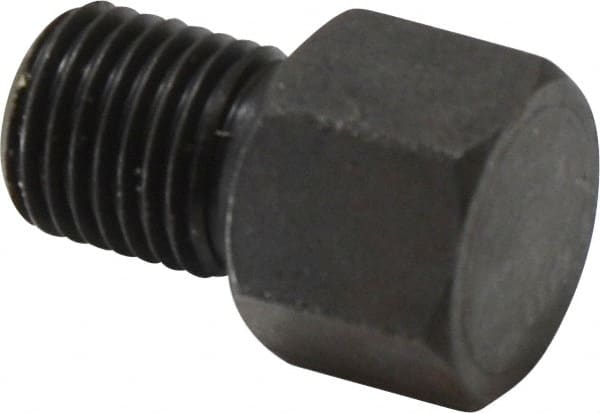 Gibraltar - 13/16" OAL, 3/8" Head Height, Low Carbon Steel, Threaded Rest Button - Black Oxide Coating, 3/8-24 Thread, 1/2" Hex - Exact Tooling