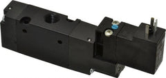 Parker - 1/8", 3-Way Body Ported Stacking Solenoid Valve - 120 VAC, 0.75 CV Rate, Air Return, 2.14" High x 4.2" Long - Exact Tooling